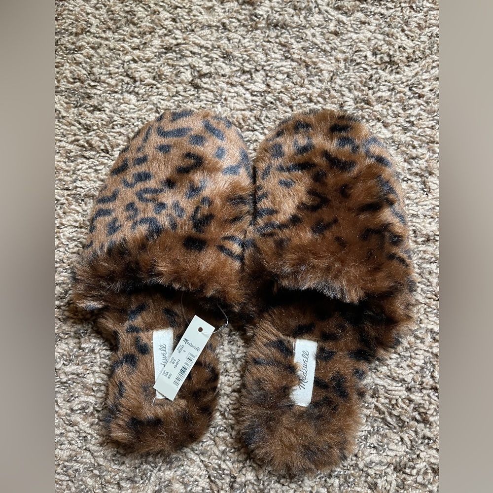 Madewell Cheetah Faux Fur Slippers